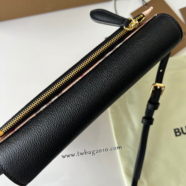 Burberry專門店新款格紋拼皮革斜背包 巴寶莉女款休閒小肩包手包 yxb1053